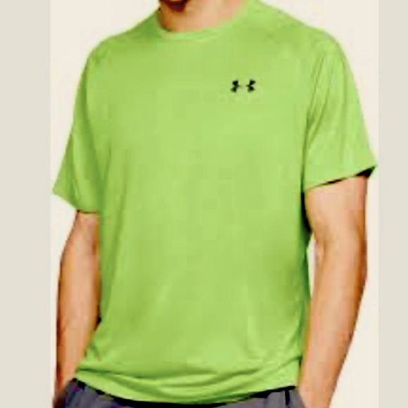 Under Armour Heat Gear Loose Heatgear Short Sleeve T Shirt Neon Green Mens Large - Picture 3 of 14